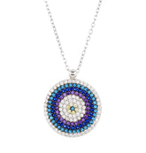 Stylish Design Evil Eye 925 Sterling Silver Necklace studded with CZ